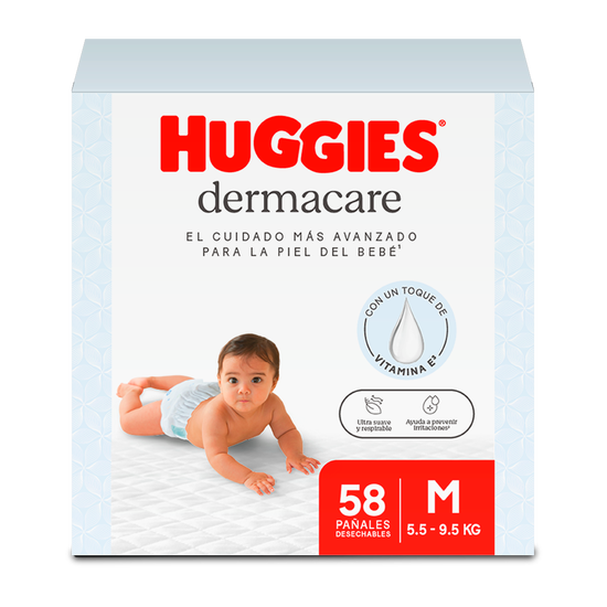 Pañales Huggies Dermacare 2/M 58U
